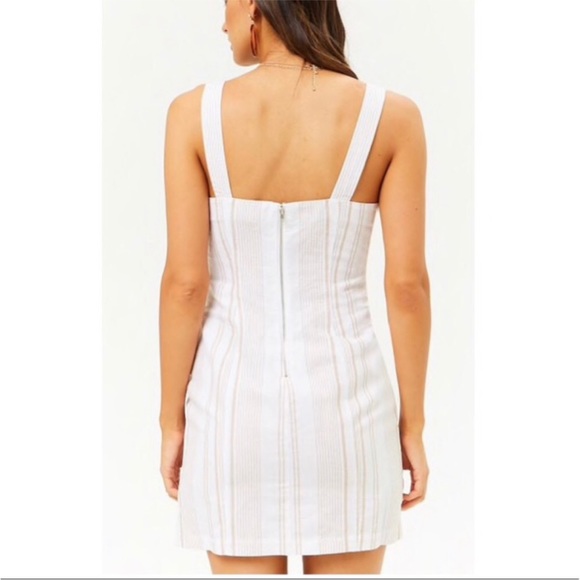 SOLD Forever 21 Coastal Linen Striped Beach Dress - Picture 3 of 10